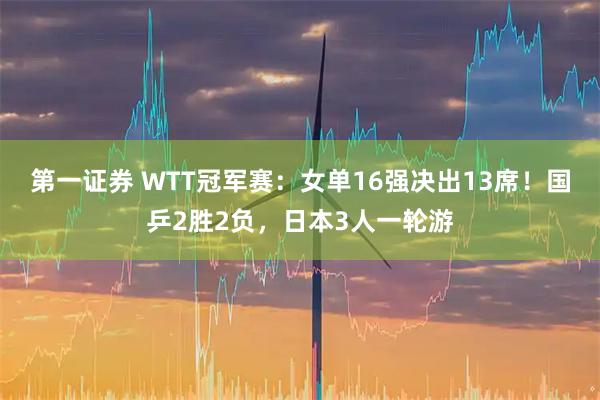 第一证券 WTT冠军赛：女单16强决出13席！国乒2胜2负，日本3人一轮游